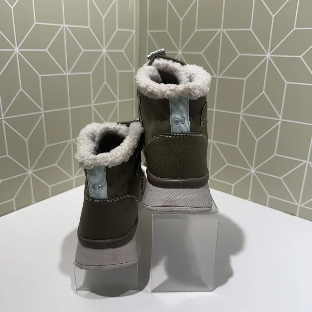 ryka Woman's Chill Out Boots Fleece Lined Olive Green Size 7‎
